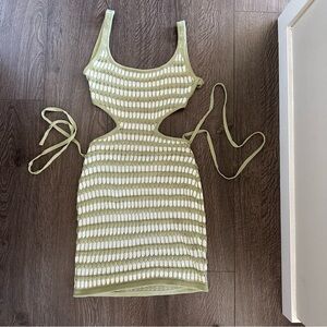 Sabo Skirt Olive and White Knit Mini Dress